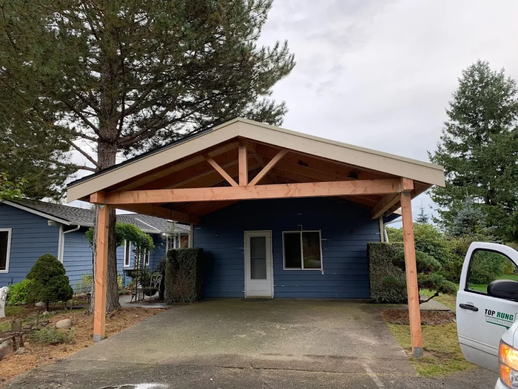 Blue house with covered porch
