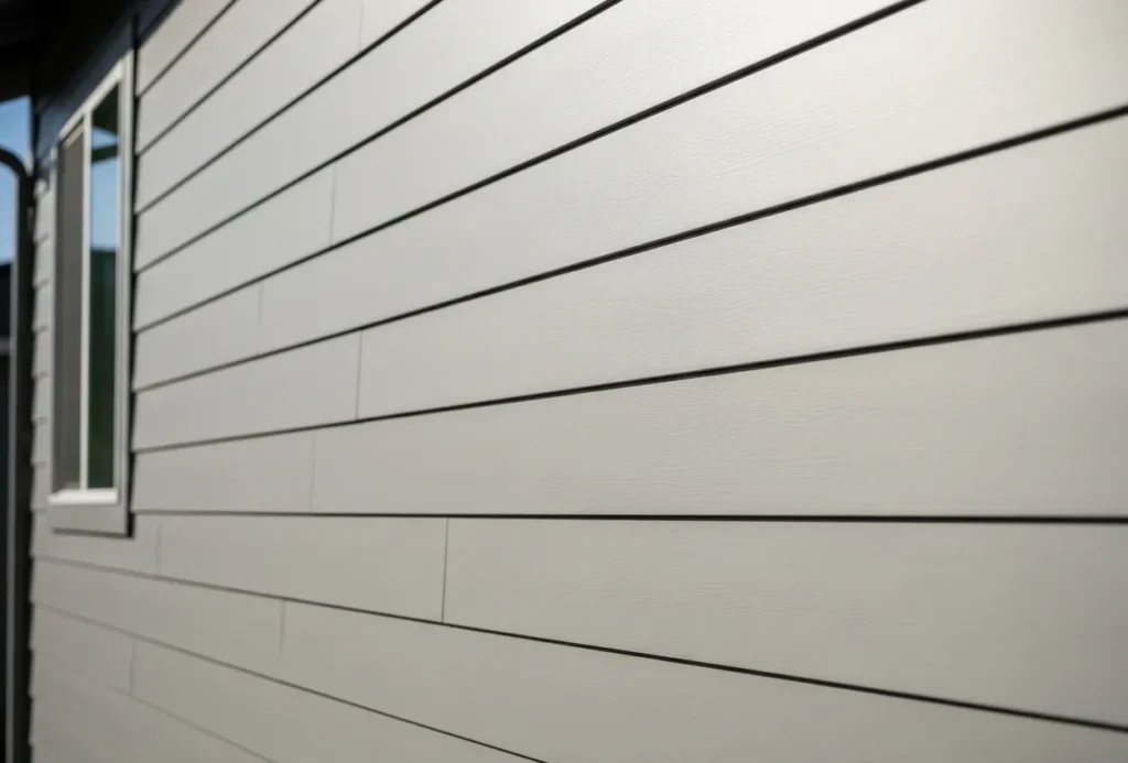 Close-up of modern siding installation
